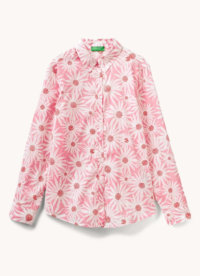 Benetton  Blouse met print en stretch