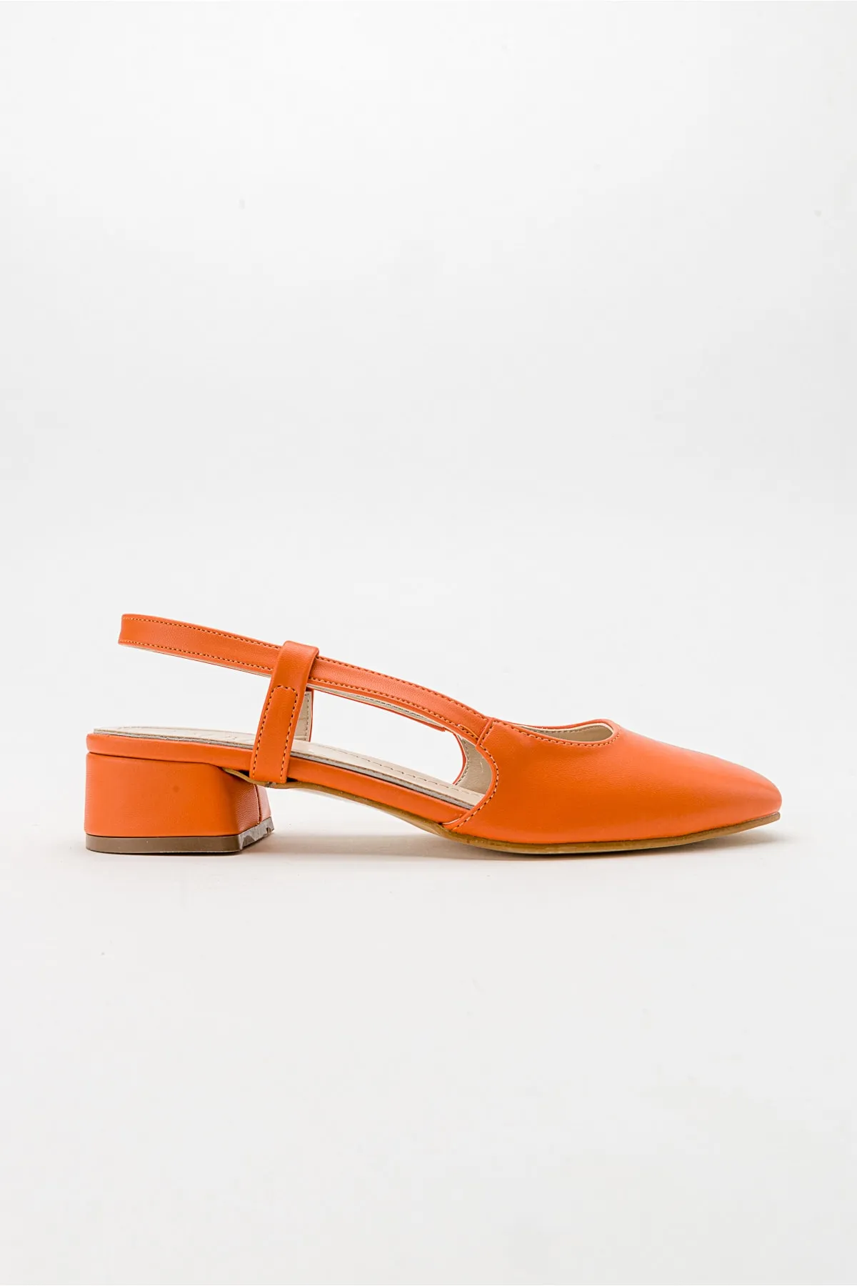 LuviShoes  66 Orange Skin Damen-Sandalen mit Absatz