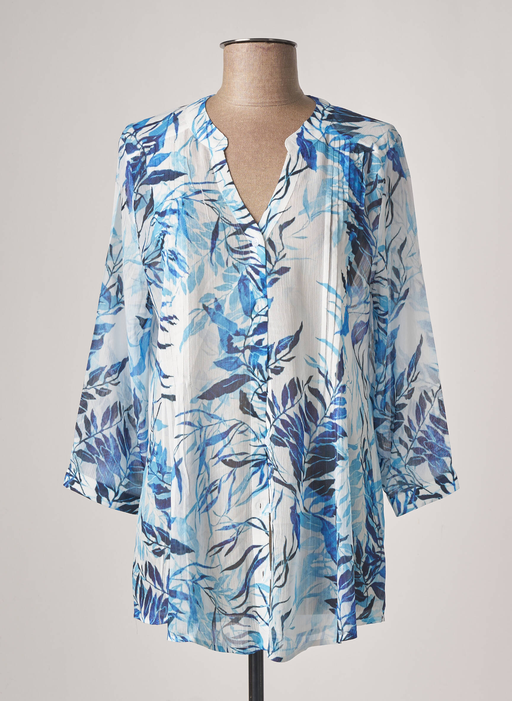 Julie Guerlande Tuniquemanchelongue Femme couleur bleu