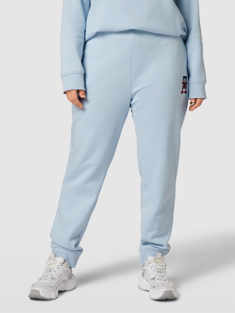 PLUS SIZE Sweatpants mit Label-Stitching in hellblau