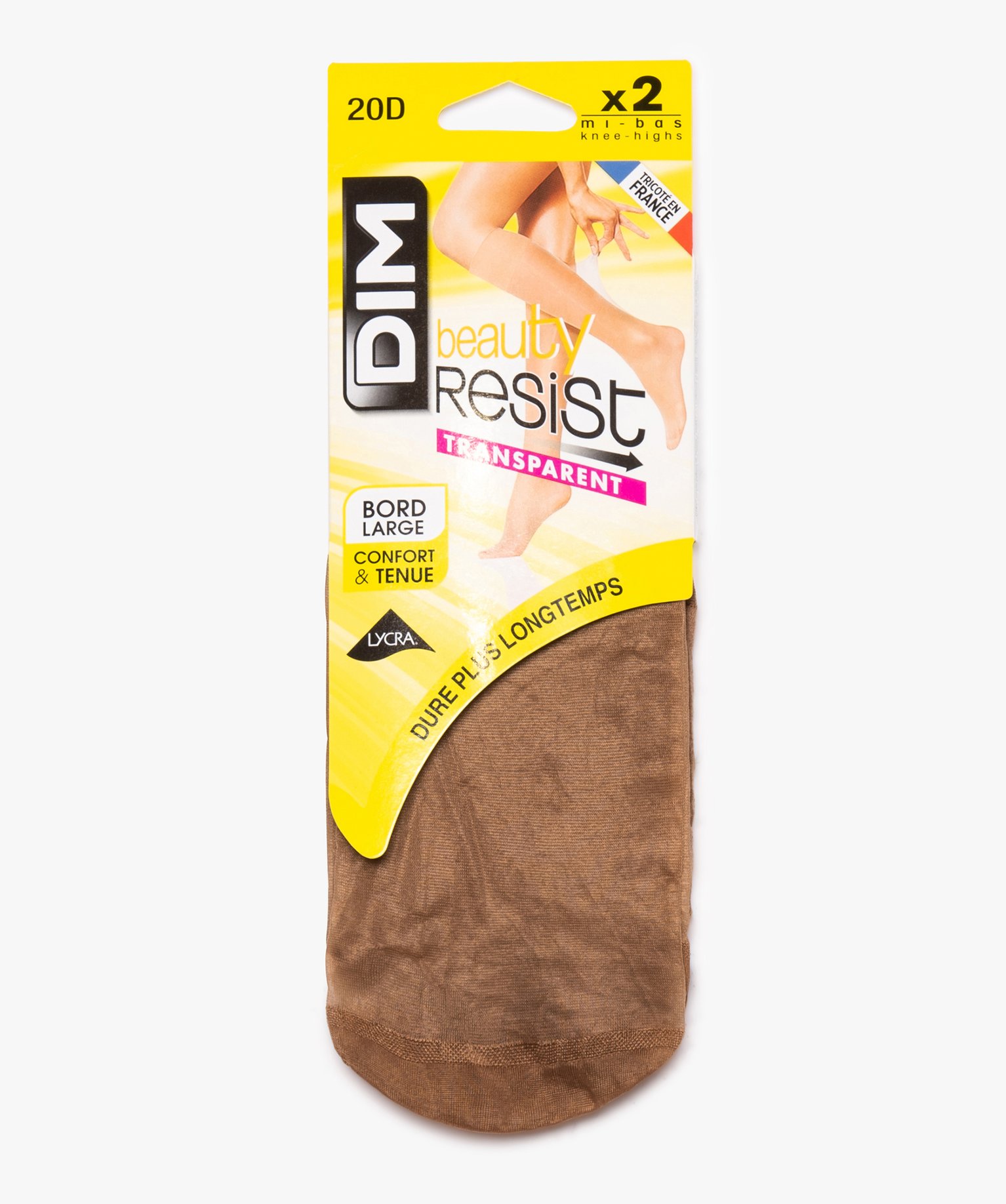 Mi-bas transparents et résistants beauty resist DIM (lot de 2) beige fonce | GEMO