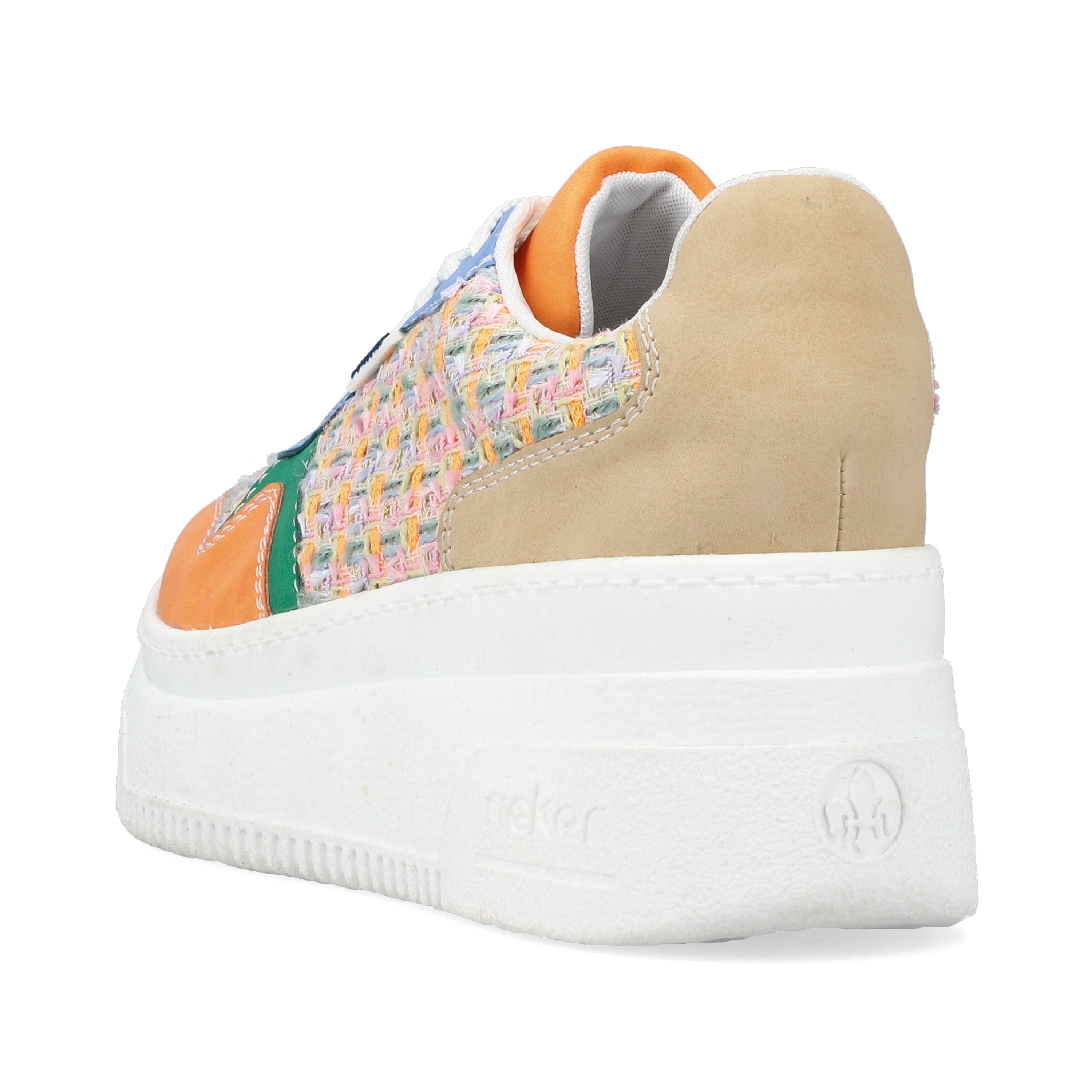 Rieker Damen Sneaker Low multi-orange-smaragdgrün