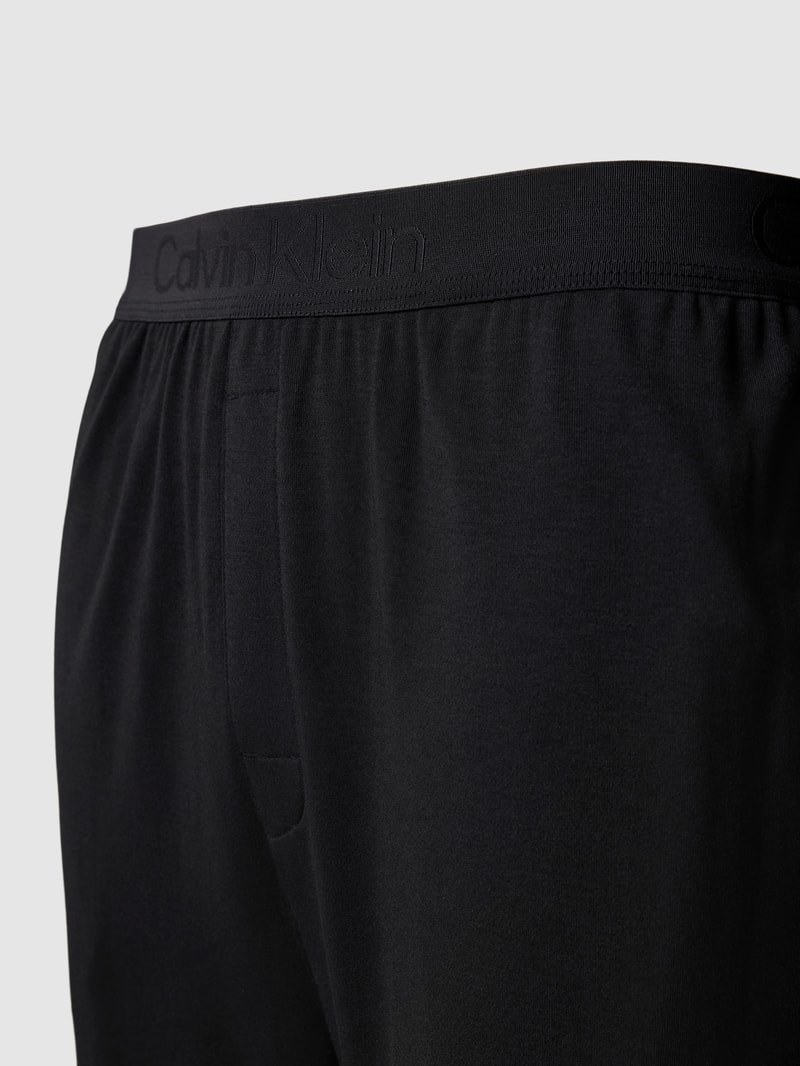 Pyjama-Hose mit Label-Detail in schwarz