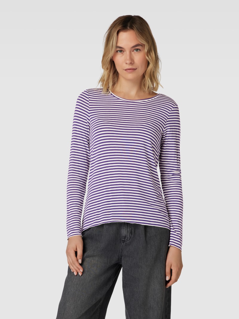 Longsleeve mit Streifenmuster und Rundhalsausschnitt in purple
