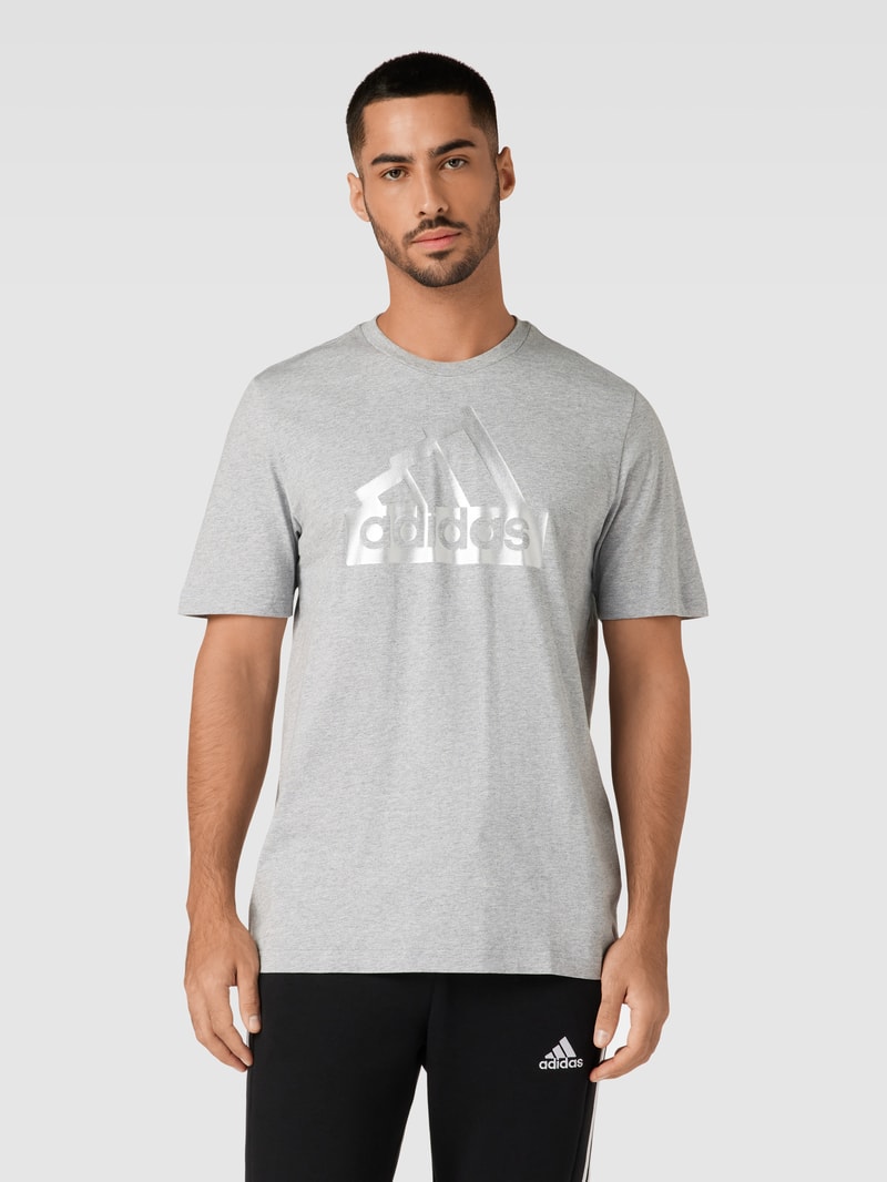 T-Shirt mit Logo-Print in hellgrau
