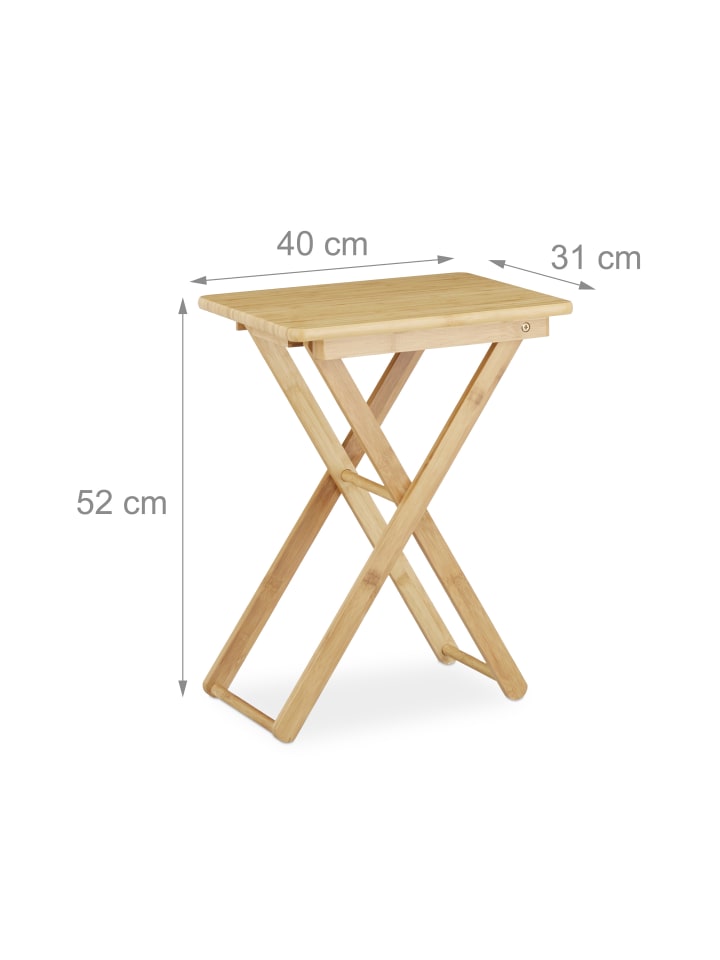 relaxdays Beistelltisch in Natur - (B)40 x (H)52 x (T)31 cm günstig kaufen onesize