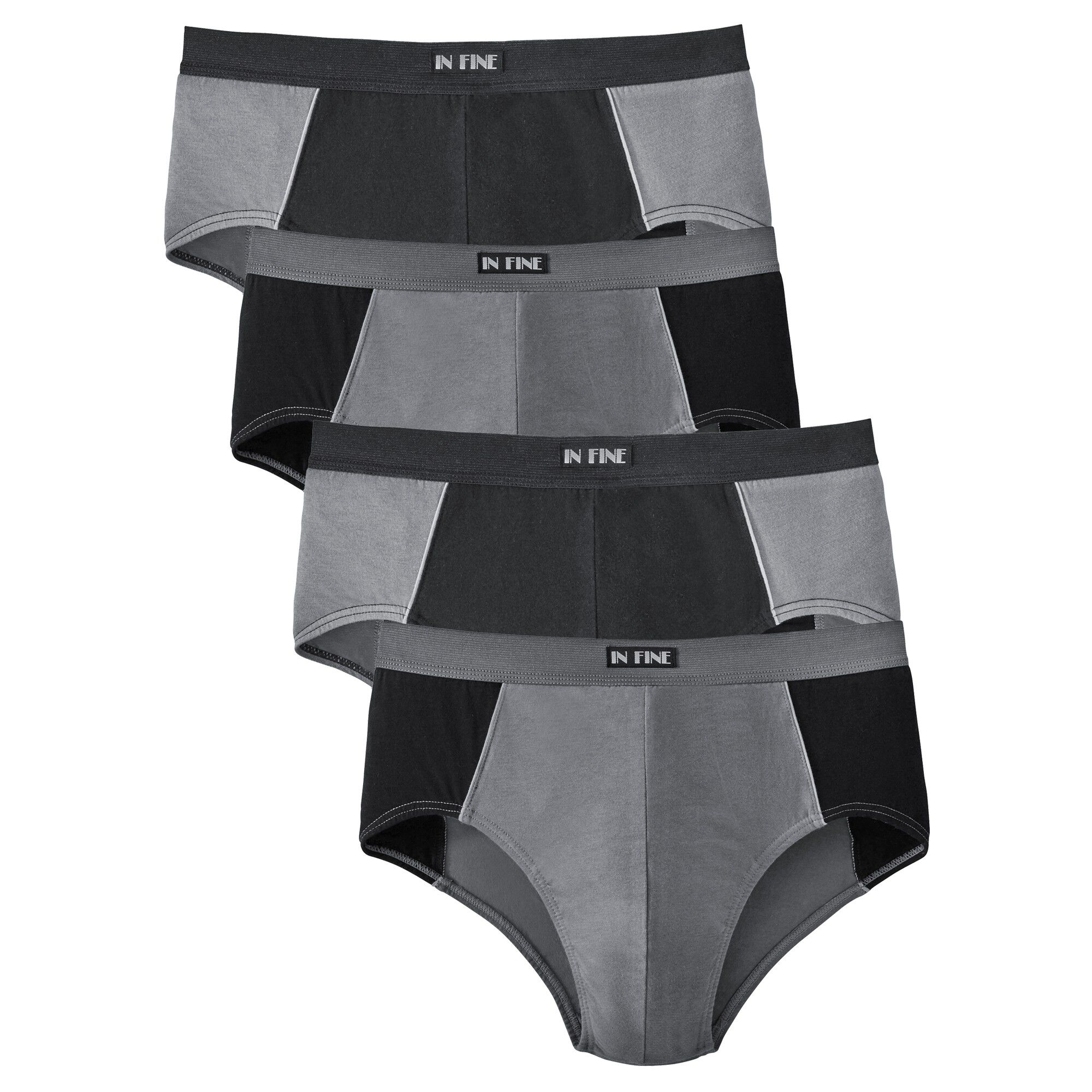 Slip fermé bicolore, taille haute