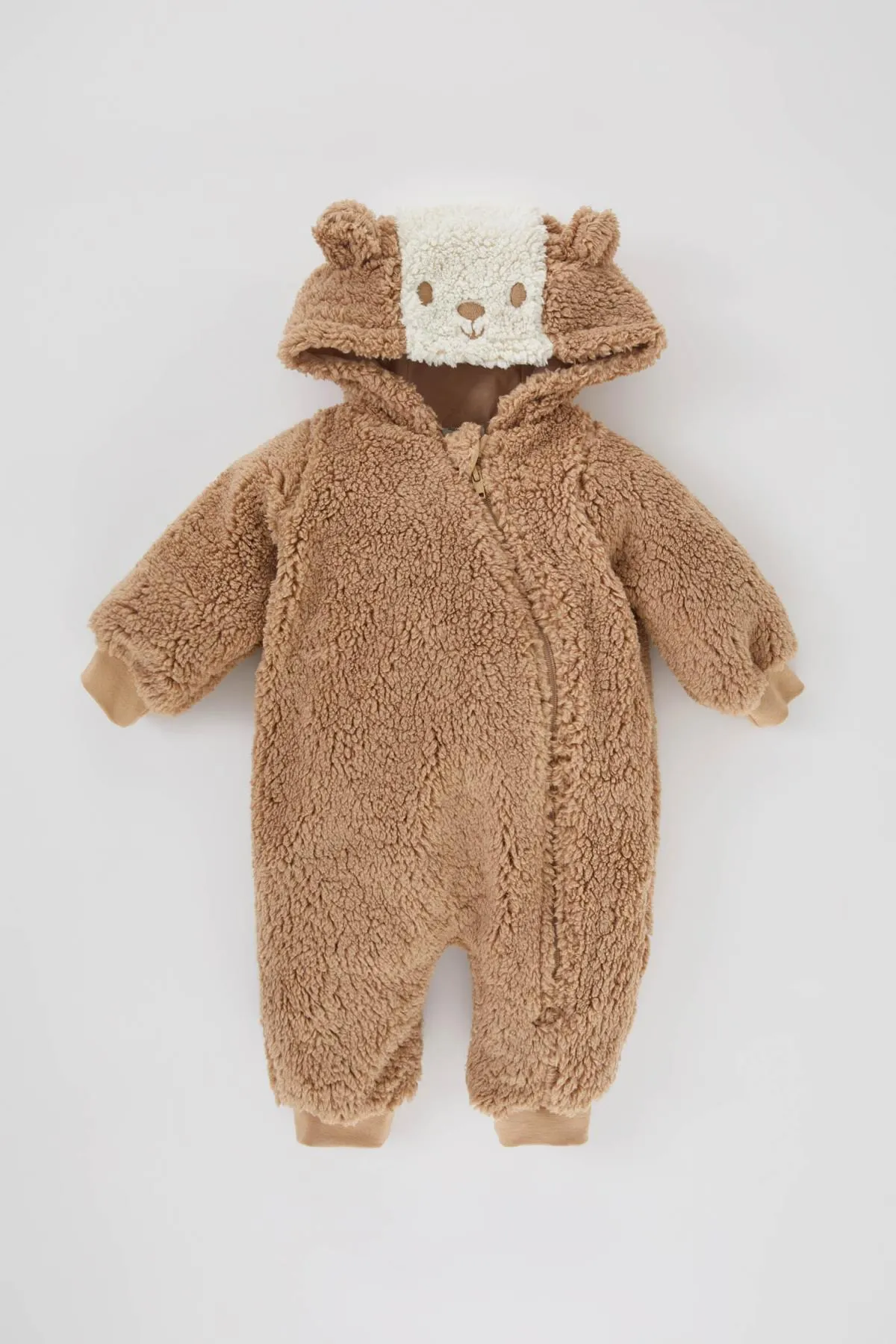DeFacto  Plüsch-Winteroverall für Babys mit Kapuze und Reißverschluss