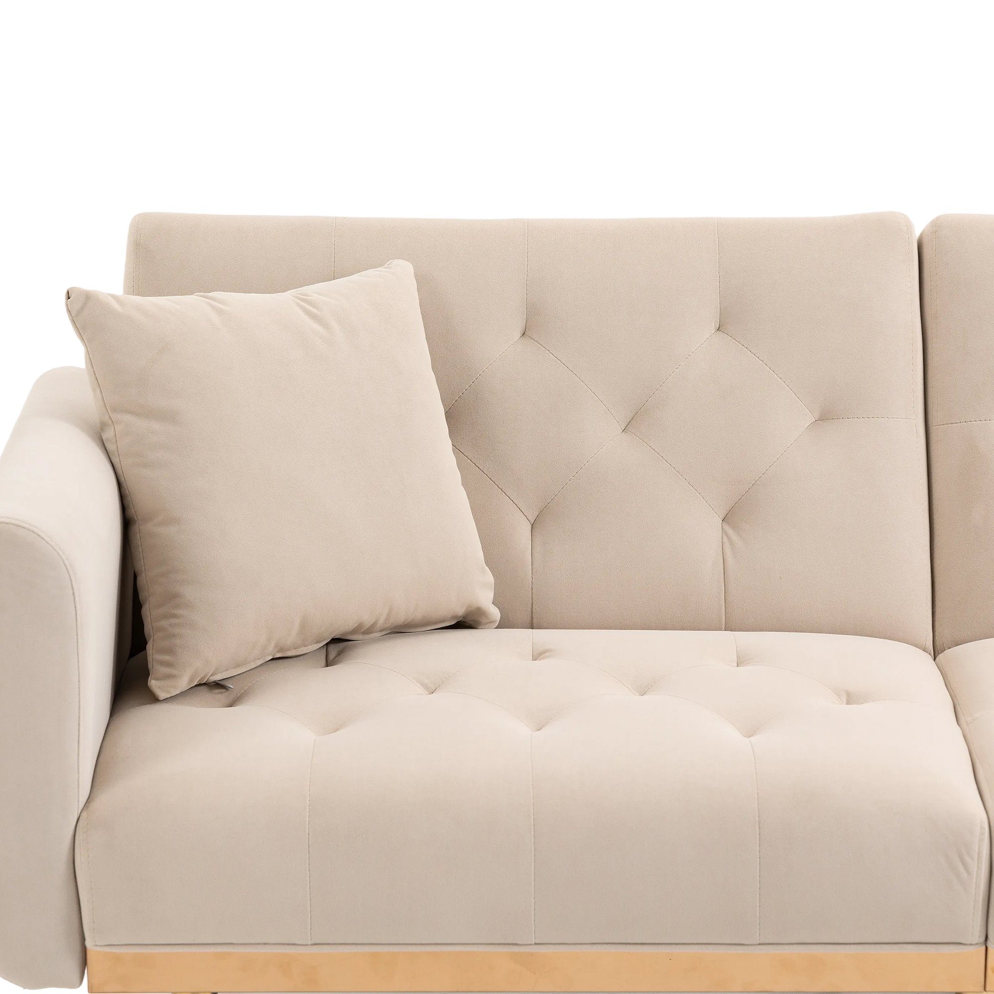 Odikalo Loungesofa Doppelsofa Schlafsofa Samt multifunktion Metallfüßen mehrfarbig