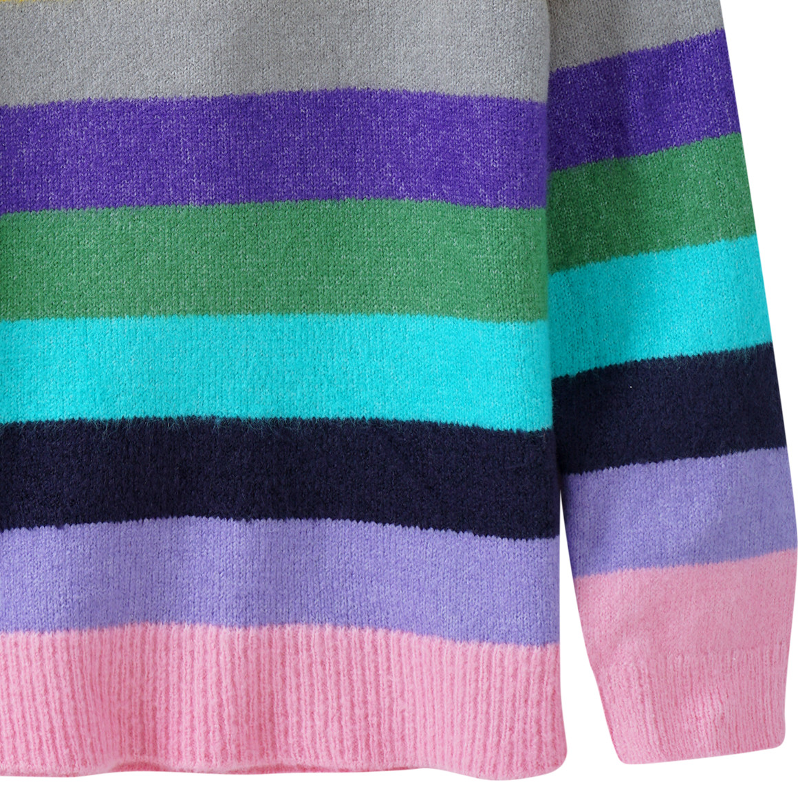 Mädchen Strickpullover im bunten Ringel-Look