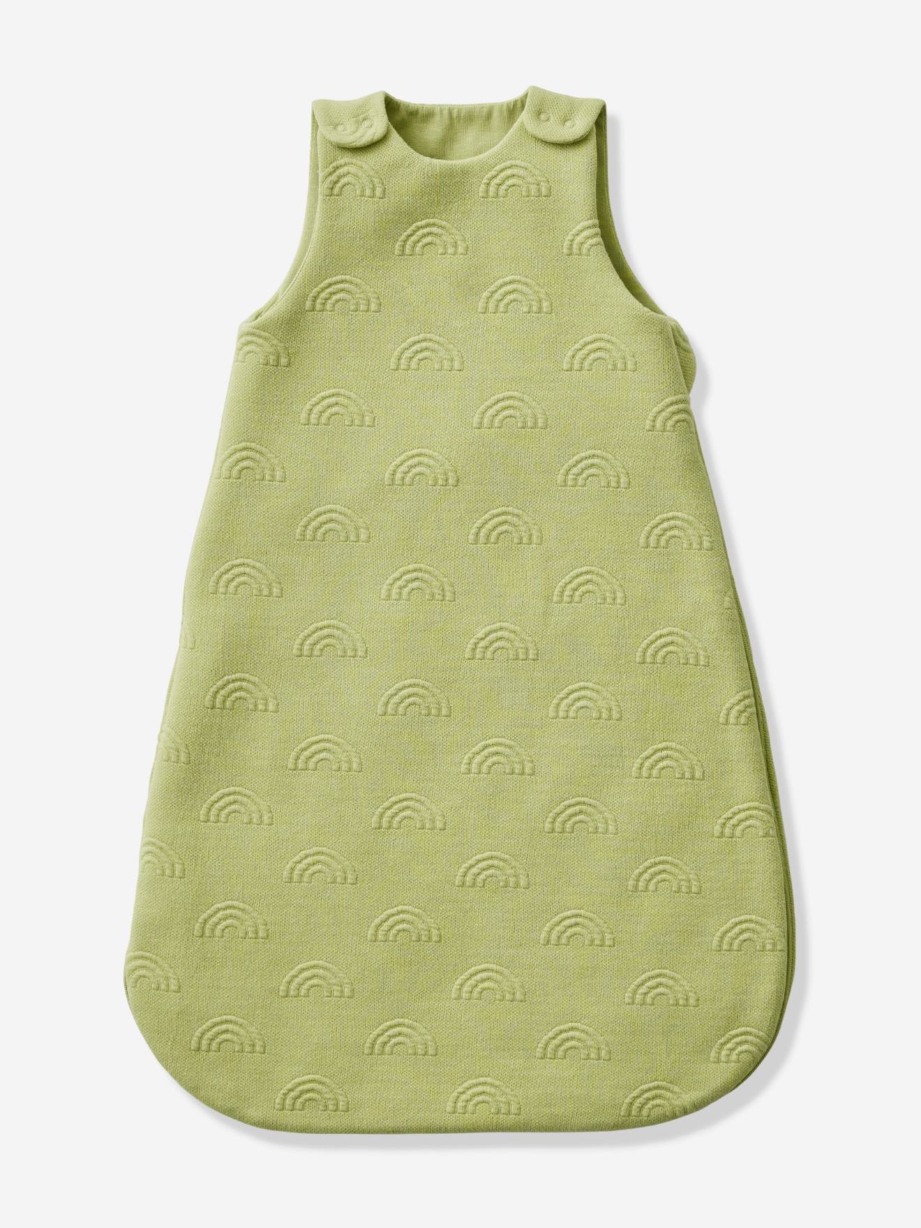 Vertbaudet Baby Sommerschlafsack JACQUARD personalisierbar Oeko-Tex - pistaziengrün regenbogen