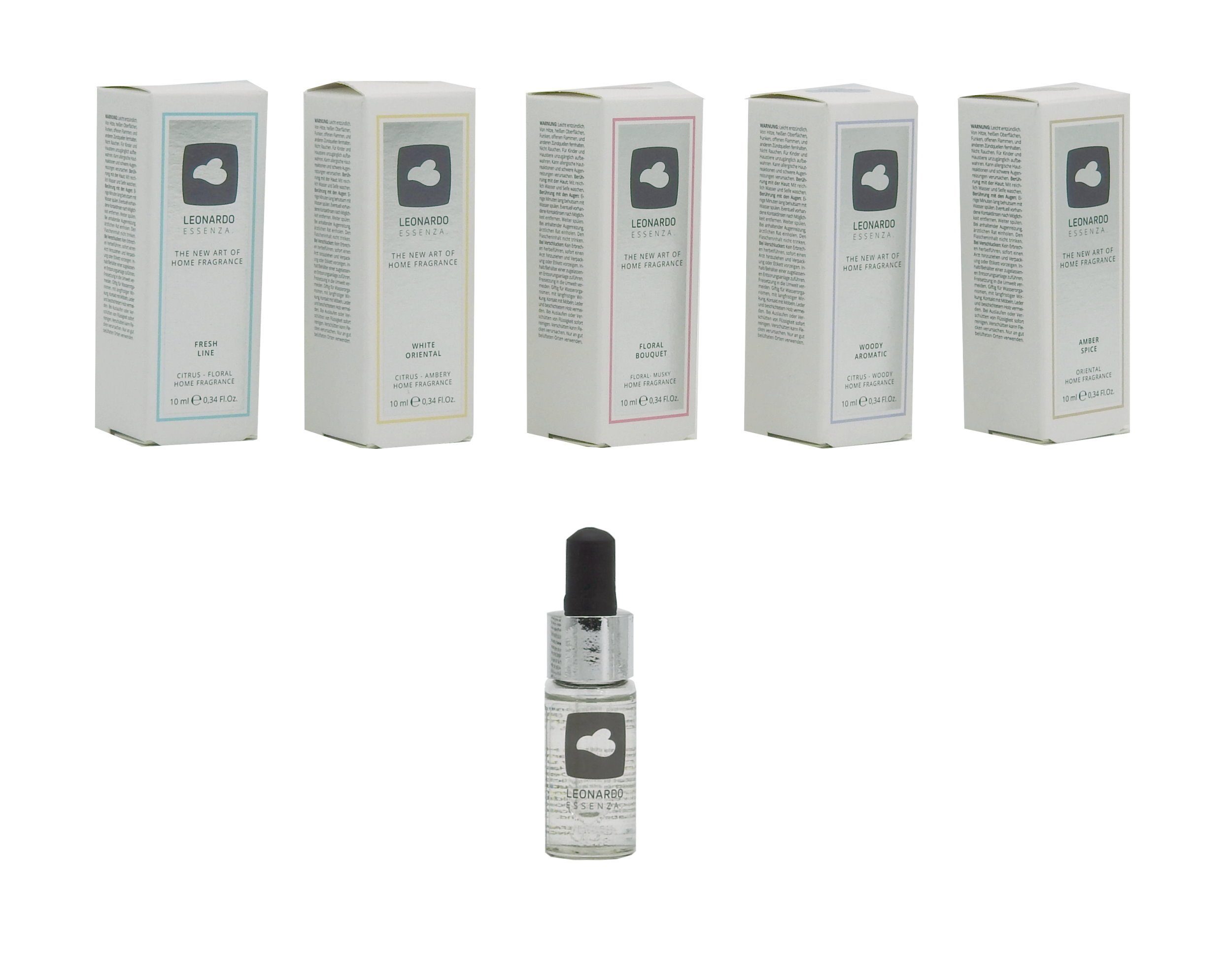 LEONARDO Diffuser Homefragrance ESSENZA, Stein + 5x Essenza Geschenk Set Duft Duftöl Aroma
