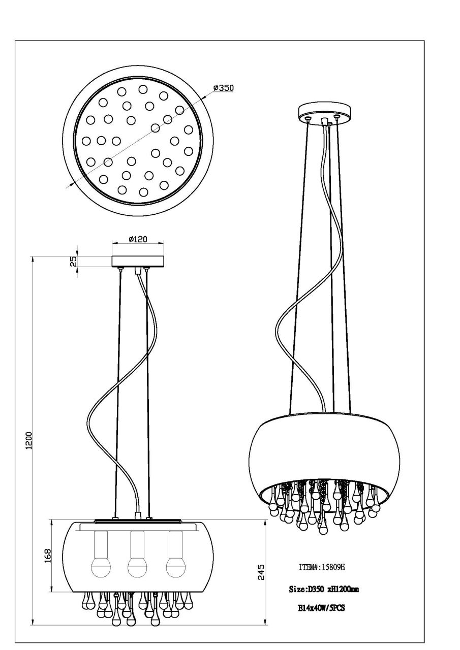Globo Lighting - KALLA - Hängeleuchte Metall verchromt, 5x E14