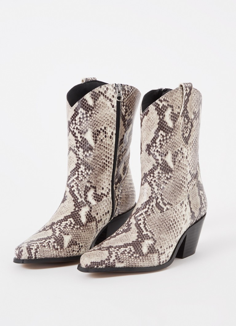 Dune London Pardner 2 stivale da cowboy in pelle con stampa effetto pelle di serpente