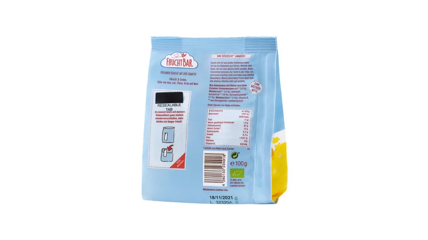 FRUCHTBAR Bio Babykekse Dinkel Apfel 100 g