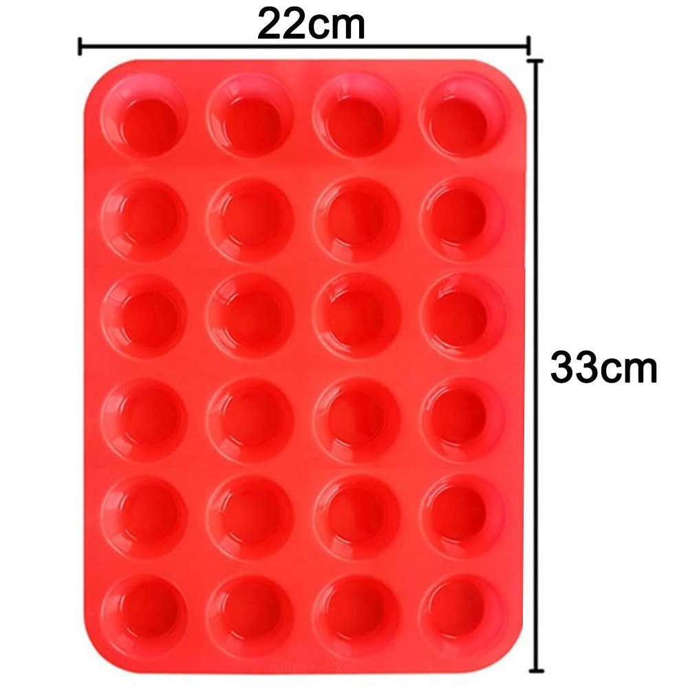 Fokelyi Muffinform Mini-Silikon-Cupcake-Form-Set, Mini-Muffinform für 24 Tassen