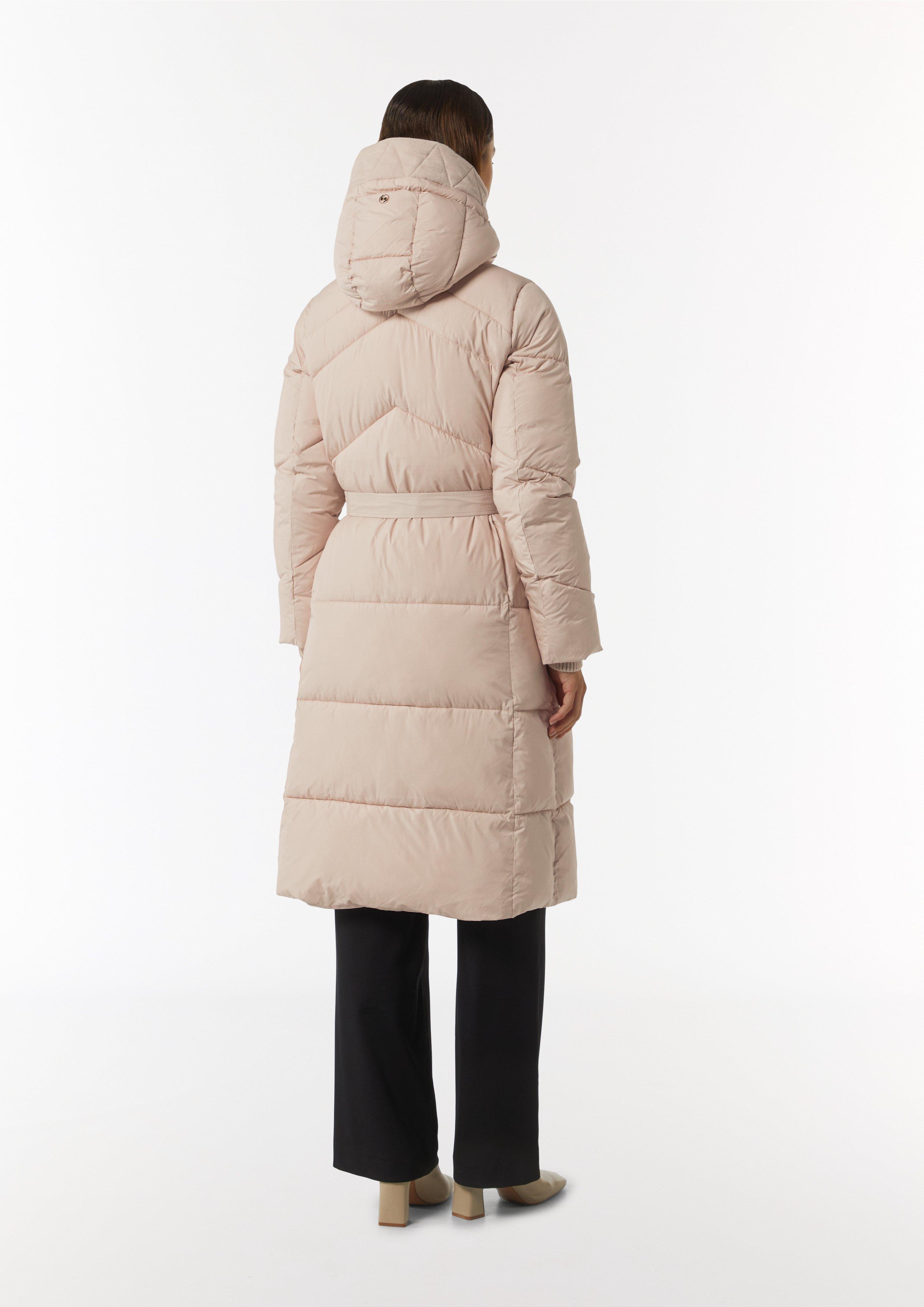 Steppmantel aus Nylon - beige