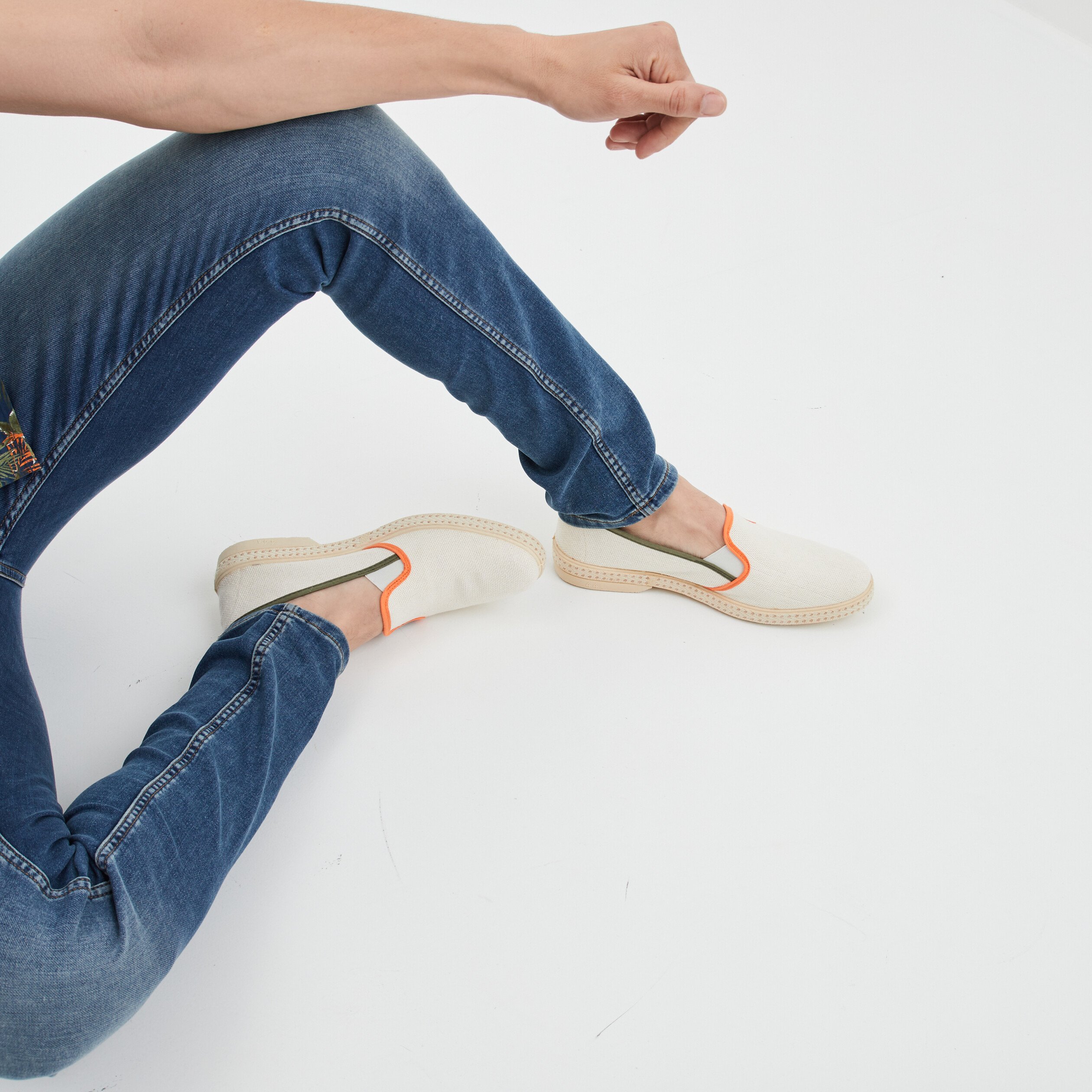 Espadrilles à liserés contrastants sable homme | La Halle