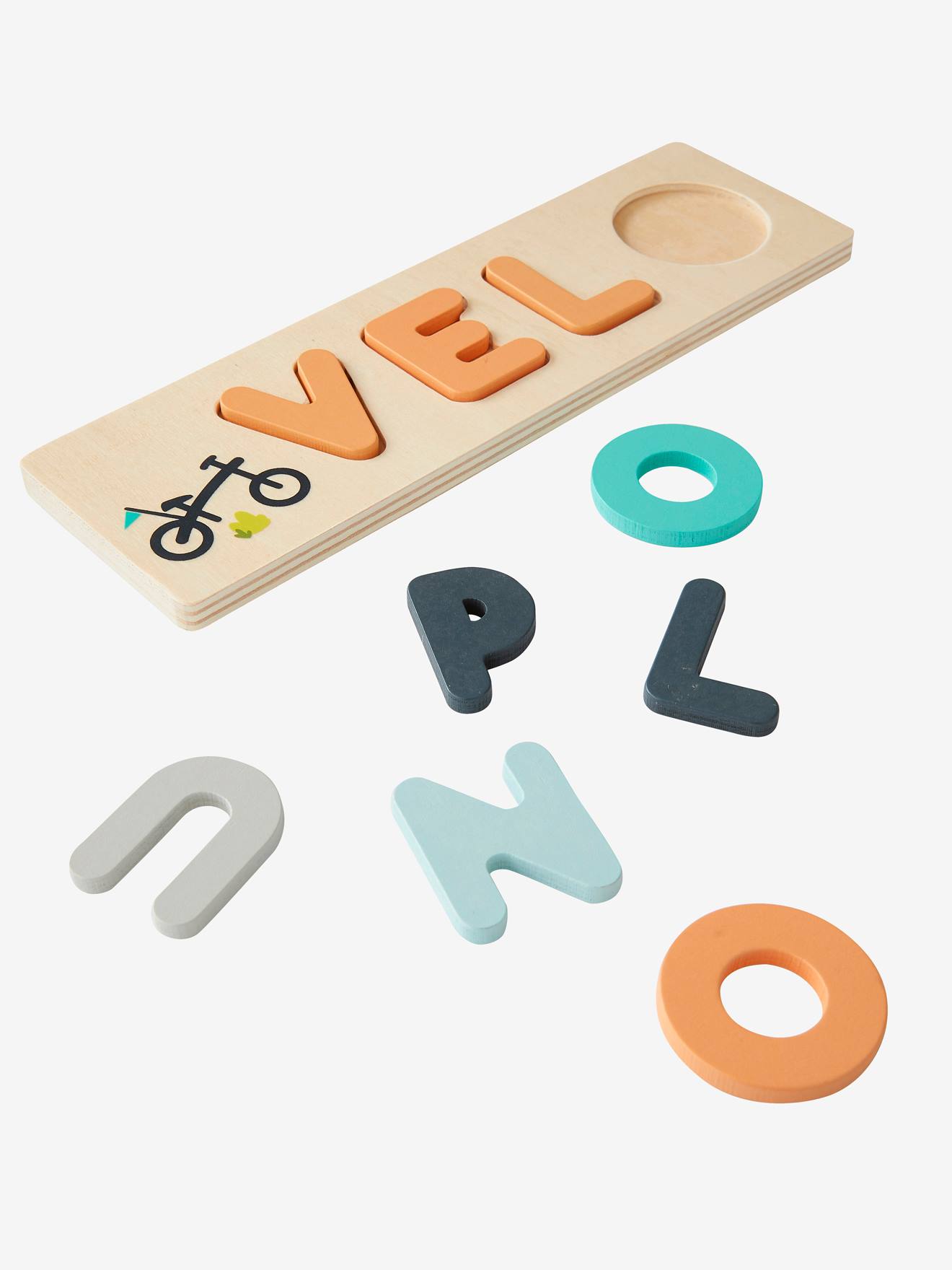 Vertbaudet Kinder Puzzle ERSTE WÖRTER, Holz FSC - mehrfarbig