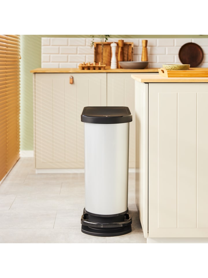 Rotho Paso Mülleimer 50l mit Deckel, Kunststoff (PP) in Carbon metallic günstig kaufen onesize