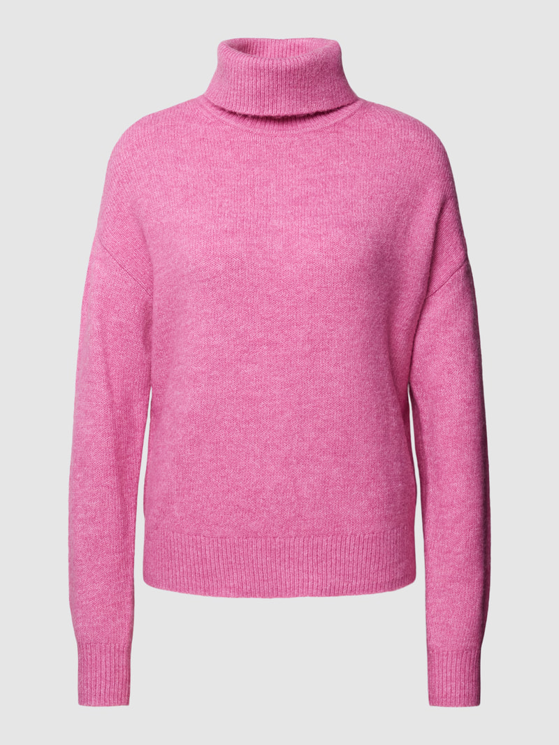 Rollkragenpullover mit überschnittenen Schultern in pink