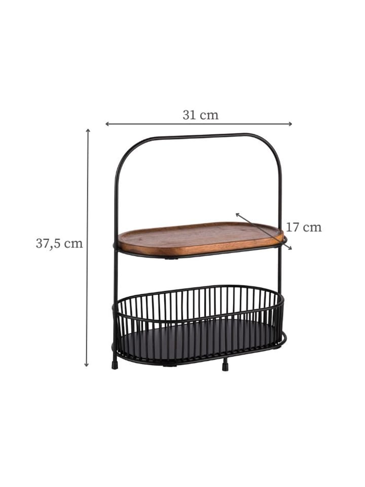 APS Etagère in Schwarz/Braun 31 x 17 cm, H: 37,5 cm  günstig kaufen onesize