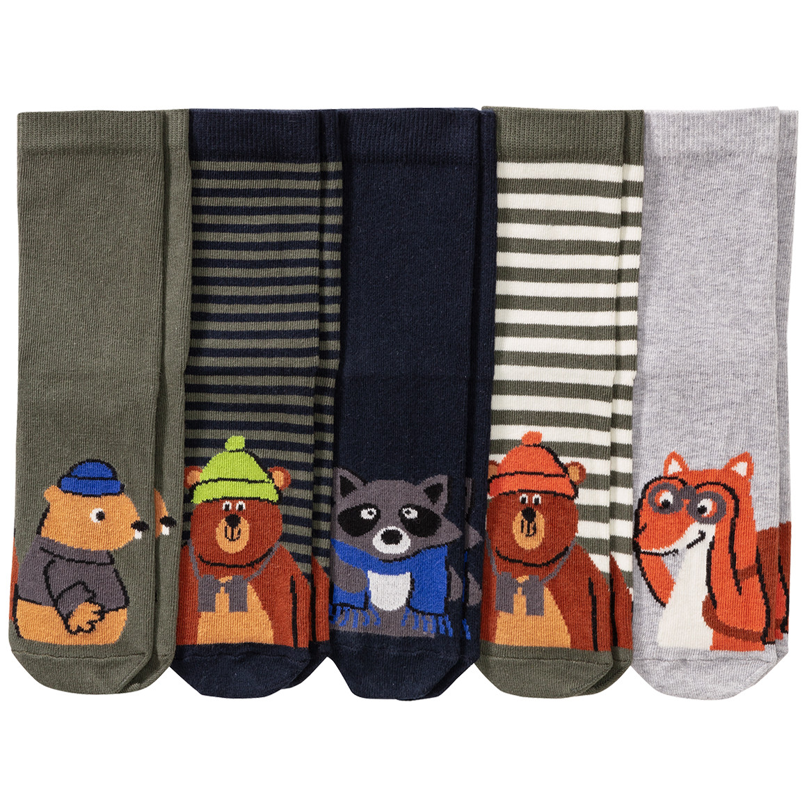 5 Paar Kinder Socken mit Tier-Motiven