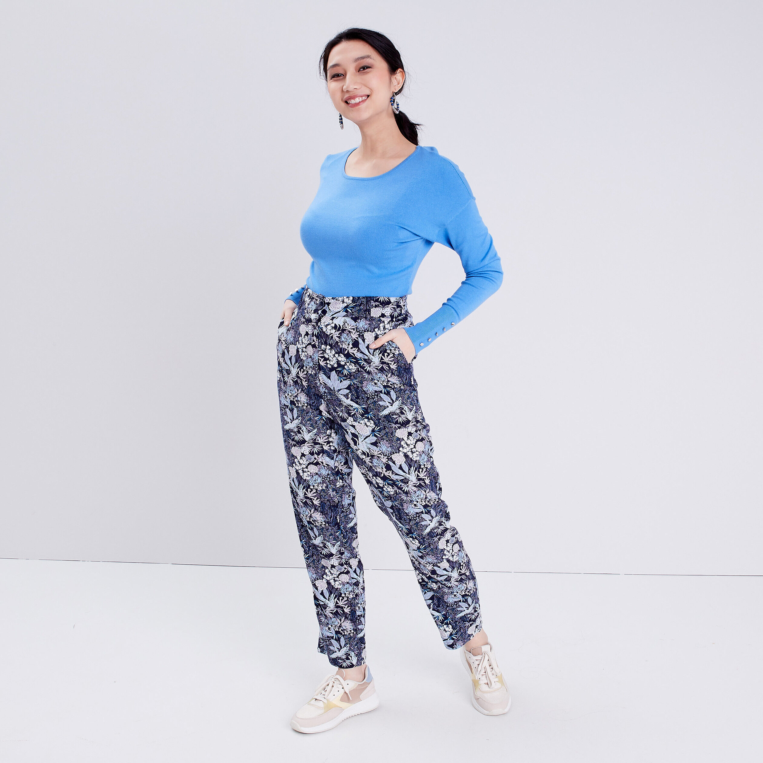 Pull avec dos ouvert bleu femme | Cache Cache