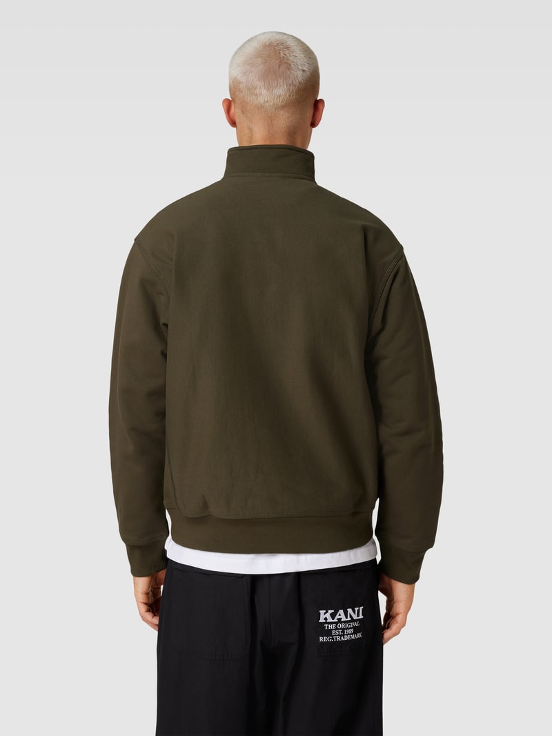 Sweatshirt mit Troyer-Kragen Modell 'AMERICAN SCRIPT' in dunkelgrün