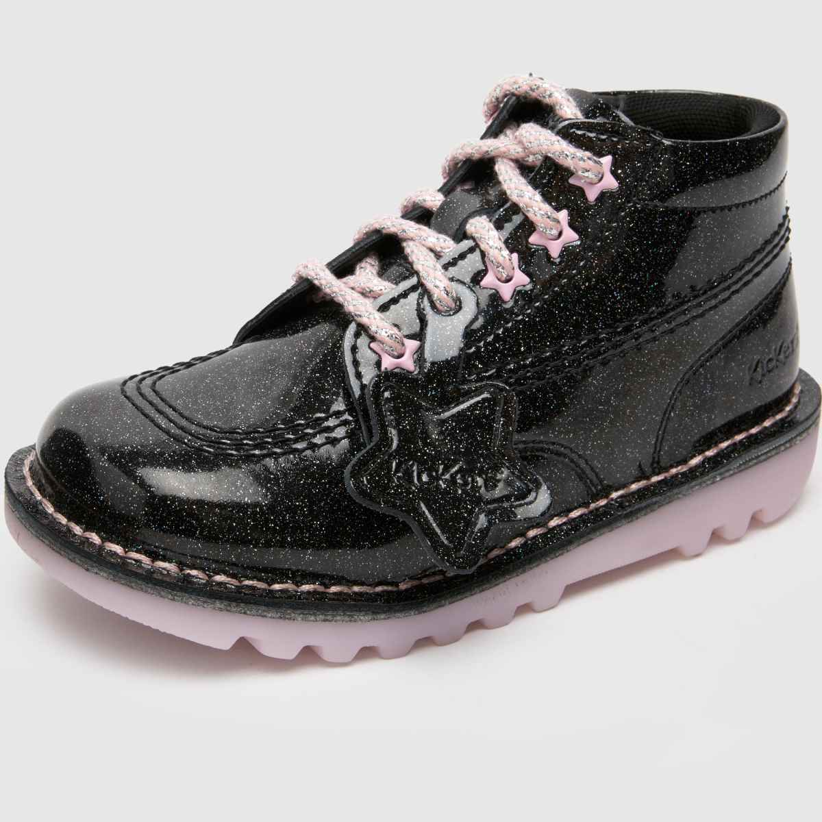 Černé dívčí batolecí boty Kickers Kick Hi Galactic