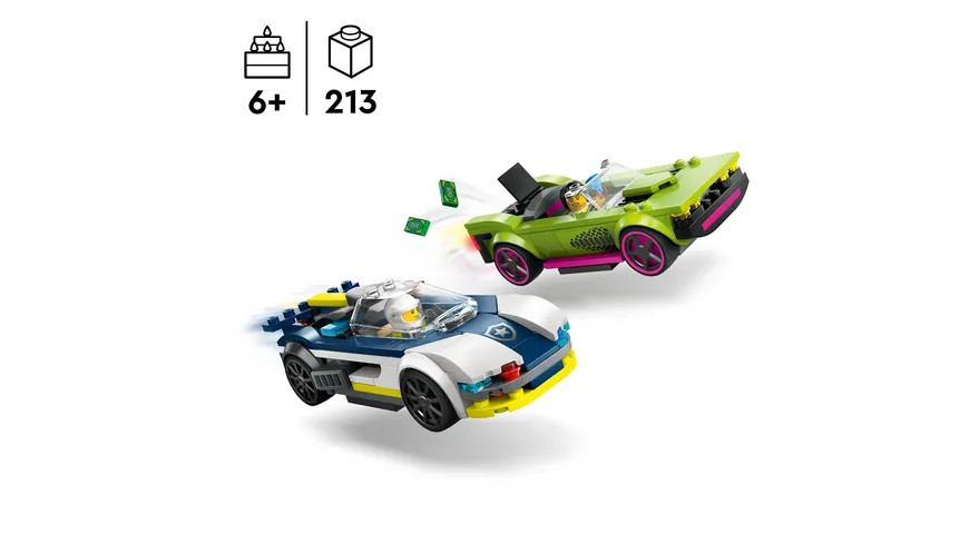LEGO City 60415 Verfolgungsjagd mit Polizeiauto und Muscle Car