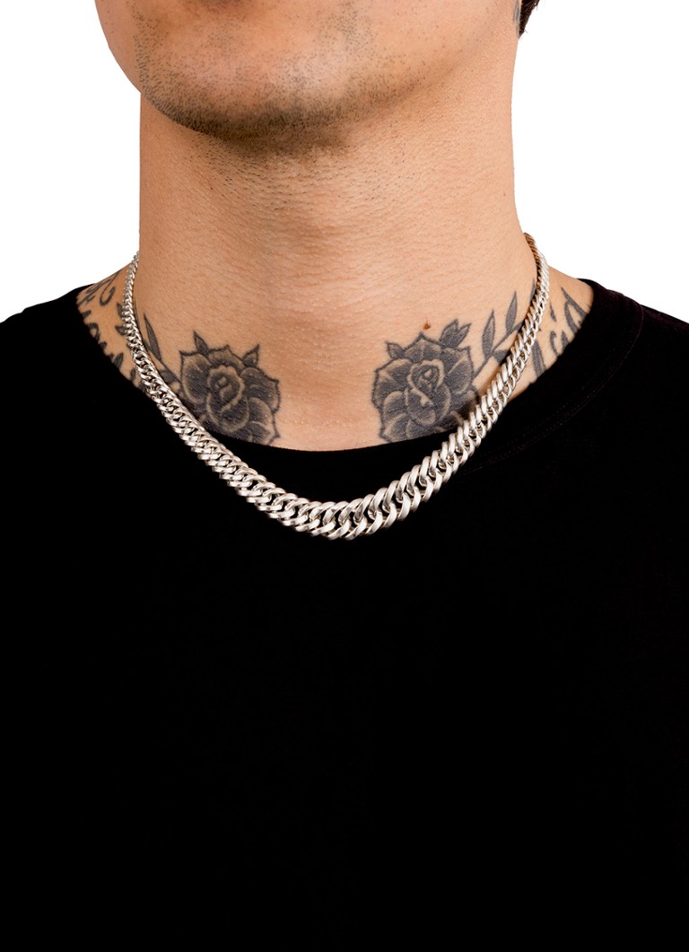 Colier cu cap de Buddha și lanț din argint cu gradient.