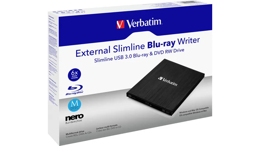 Blu-ray Recorder, USB 3.0, 6x/8x/24x, Slimline