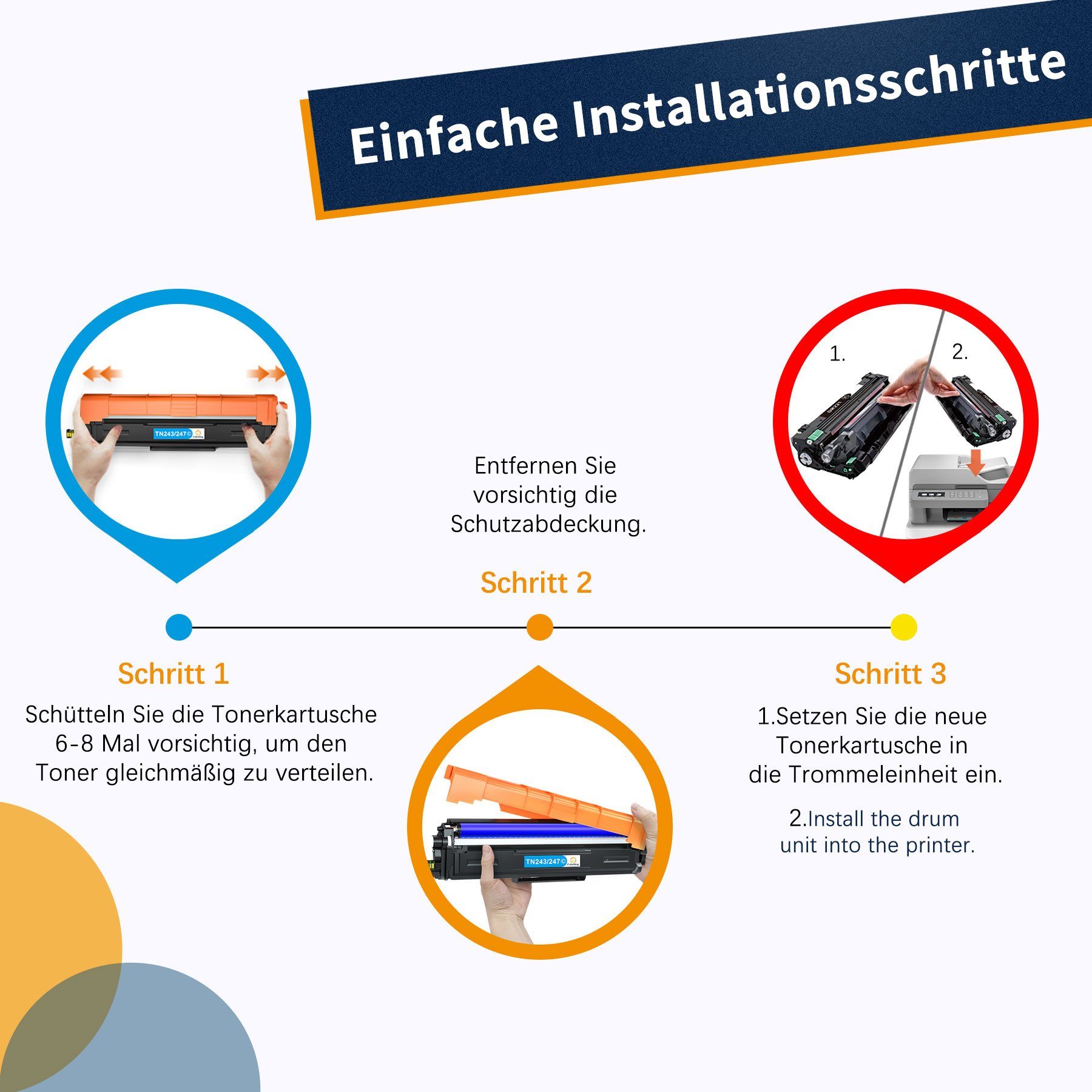 ColorKing Tonerkartusche TN247, (Kompatibel für Brother TN-247 TN 243 MFC-L3750CDW DCP-L3550CDW MFC-L3770CDW HL-L3230CDW HL-L3210CW), HL-L3270CDW MFC-L3710CW MFC-L3730CDN L3510CDW