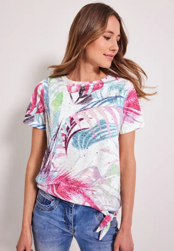 CECIL Burn Out Print Shirt
