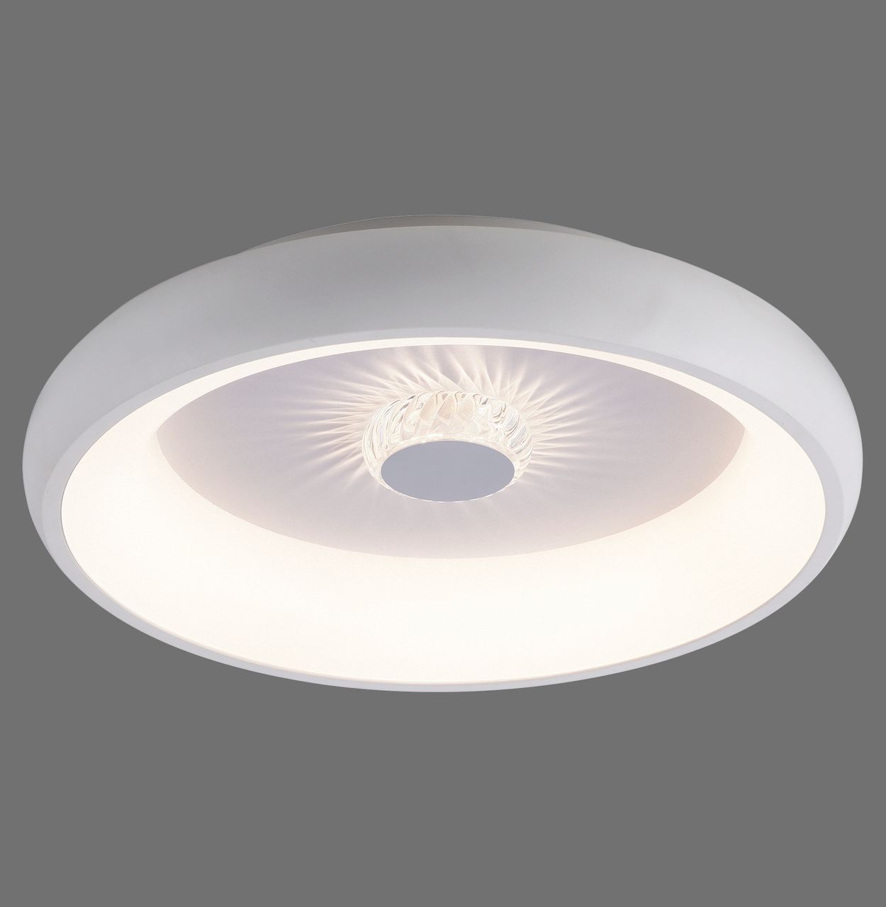 JUST LIGHT LED Deckenleuchte VERTIGO, CCT, dimmbar, Fernbedienung, Ø46,5 cm, Kristall-Effekt