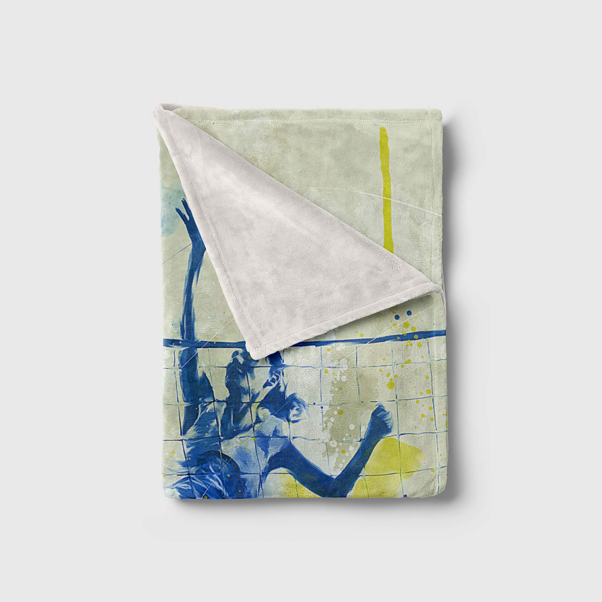 Sinus Art Handtücher SplashArt Sport Handtuch Strandhandtuch Saunatuch Kuscheldecke Kunstvoll Volleyball Sport, Baumwolle-Polyester-Mix (1-St), Handtuch
