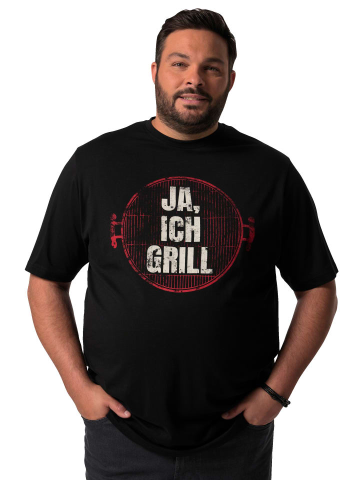 Men Plus Kurzarm T-Shirt in schwarz günstig kaufen