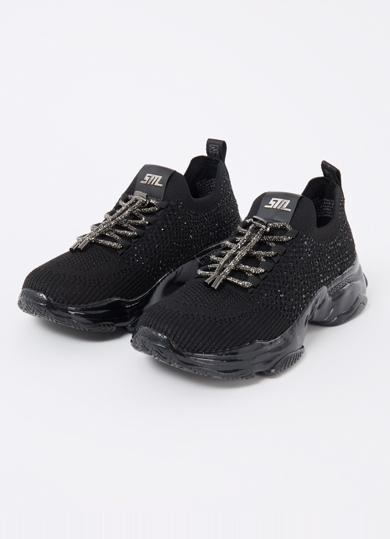 Steve Madden  Meter sneaker met gebreid bovenwerk en strass