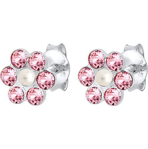 Elli Ohrringe Kinder Blume Floral Kristall 925 Silber