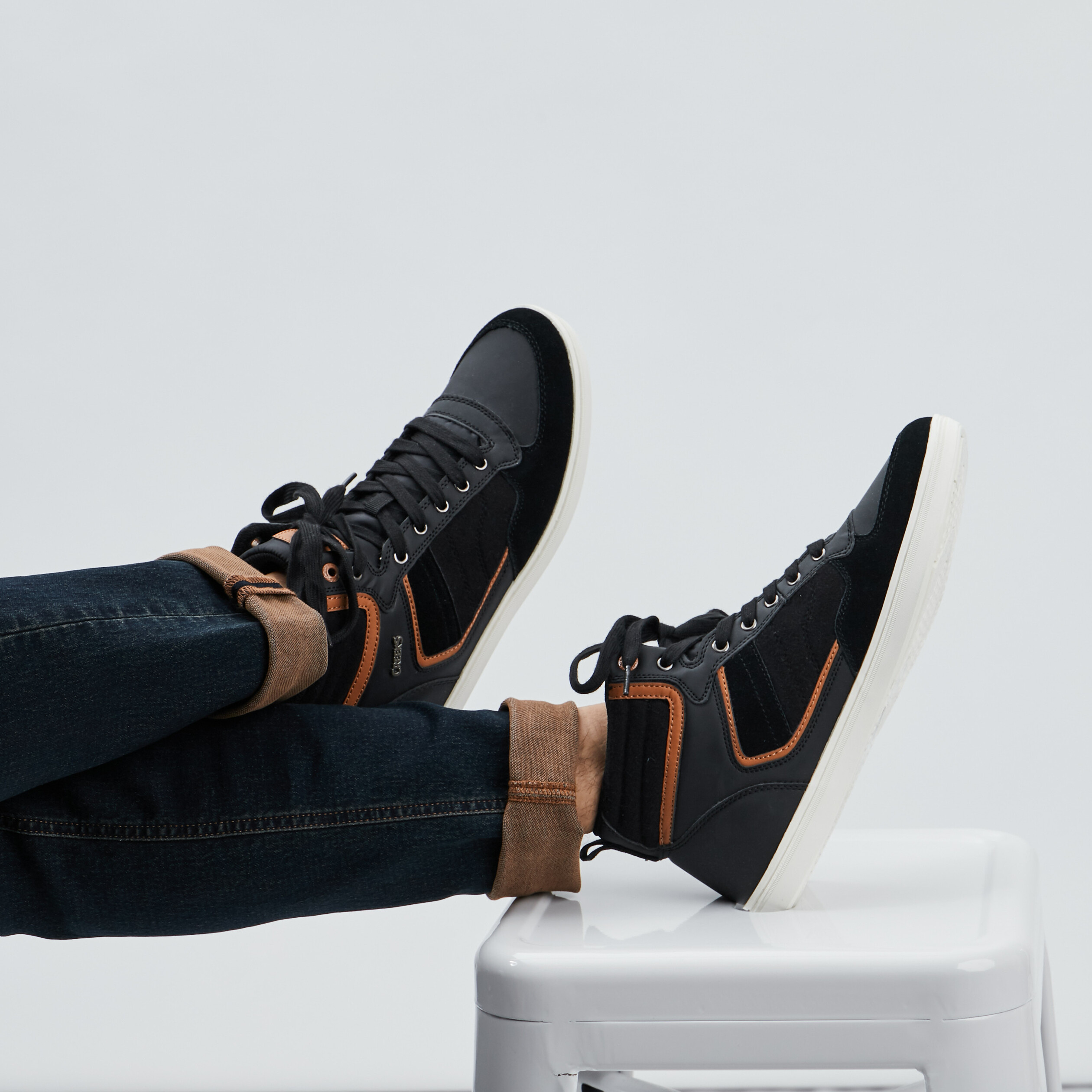 Baskets montantes Creeks noir homme | La Halle