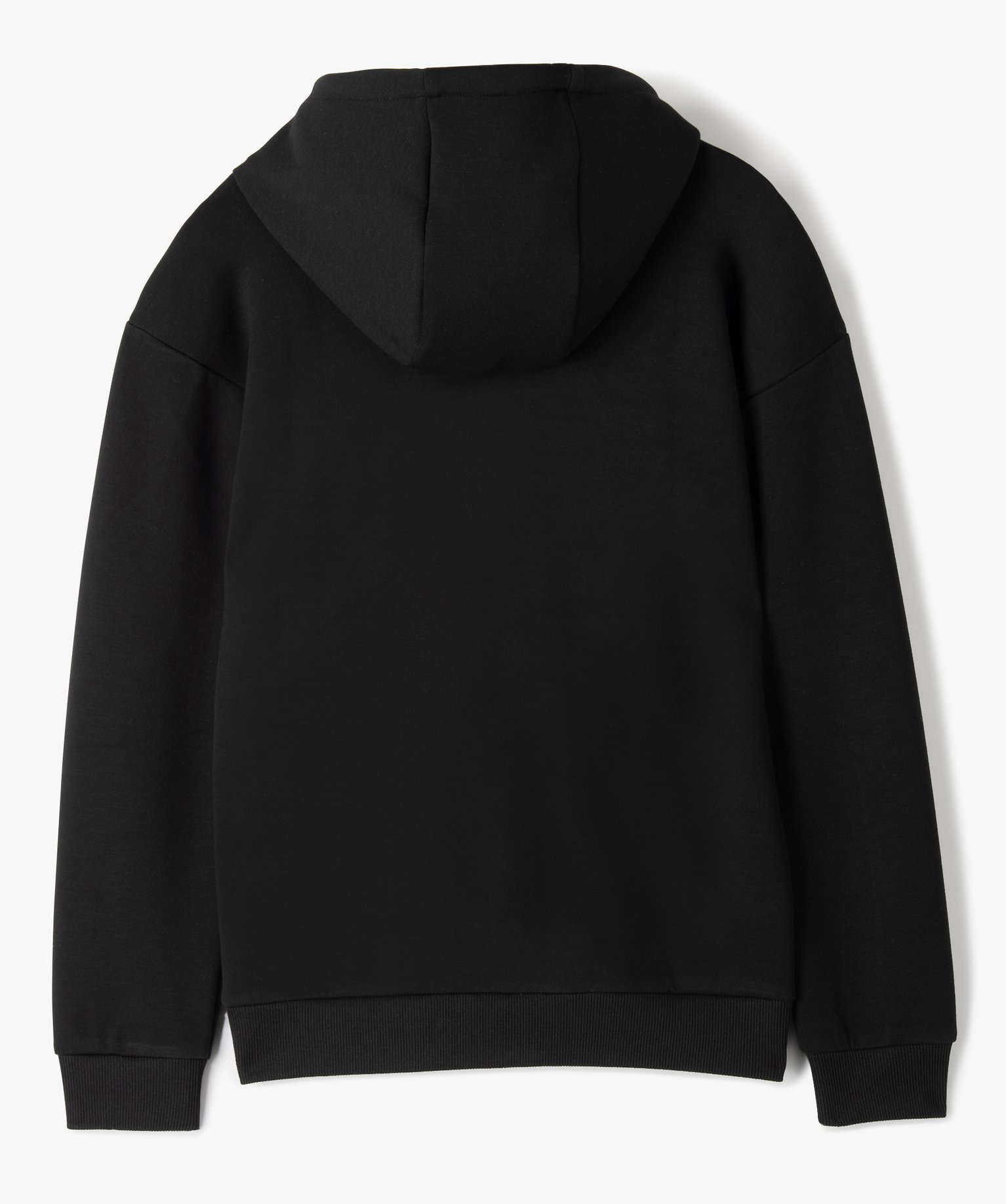 Sweat Garçon zippé à capuche en maille fine noir | GEMO