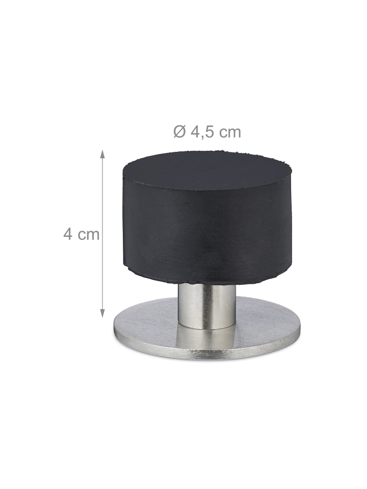 relaxdays 2 x Türstopper in Schwarz/ Silber günstig kaufen onesize