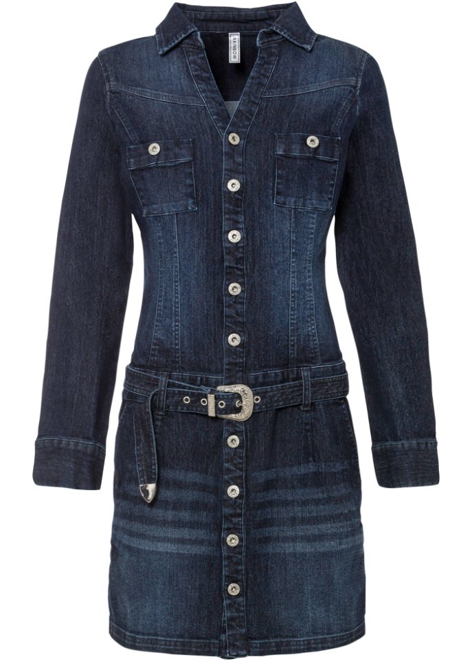 Jeans Kleid mit Gürtel