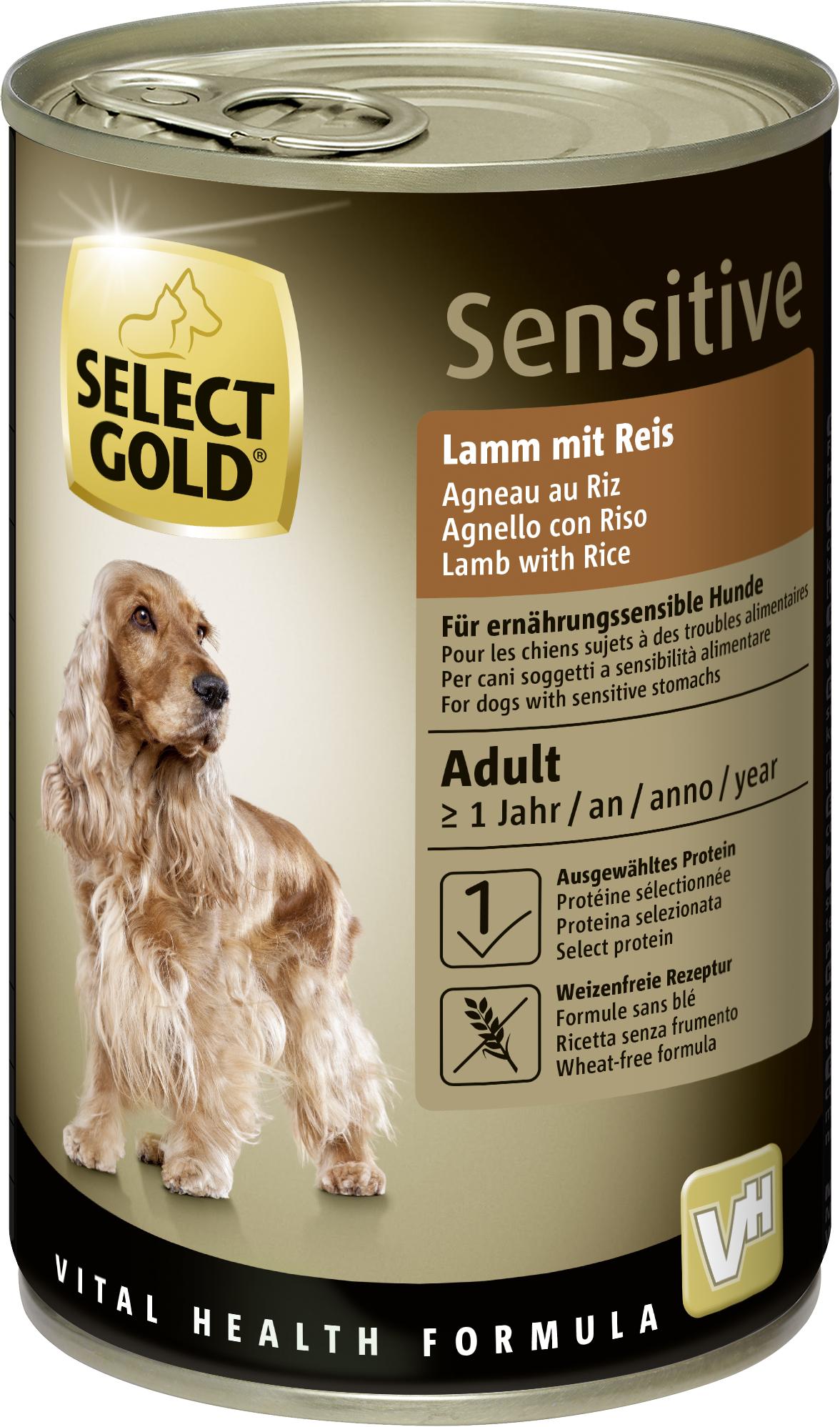 SELECT GOLD Hundenassfutter SELECT GOLD Sensitive Adult Lamm mit Reis 24x400 g