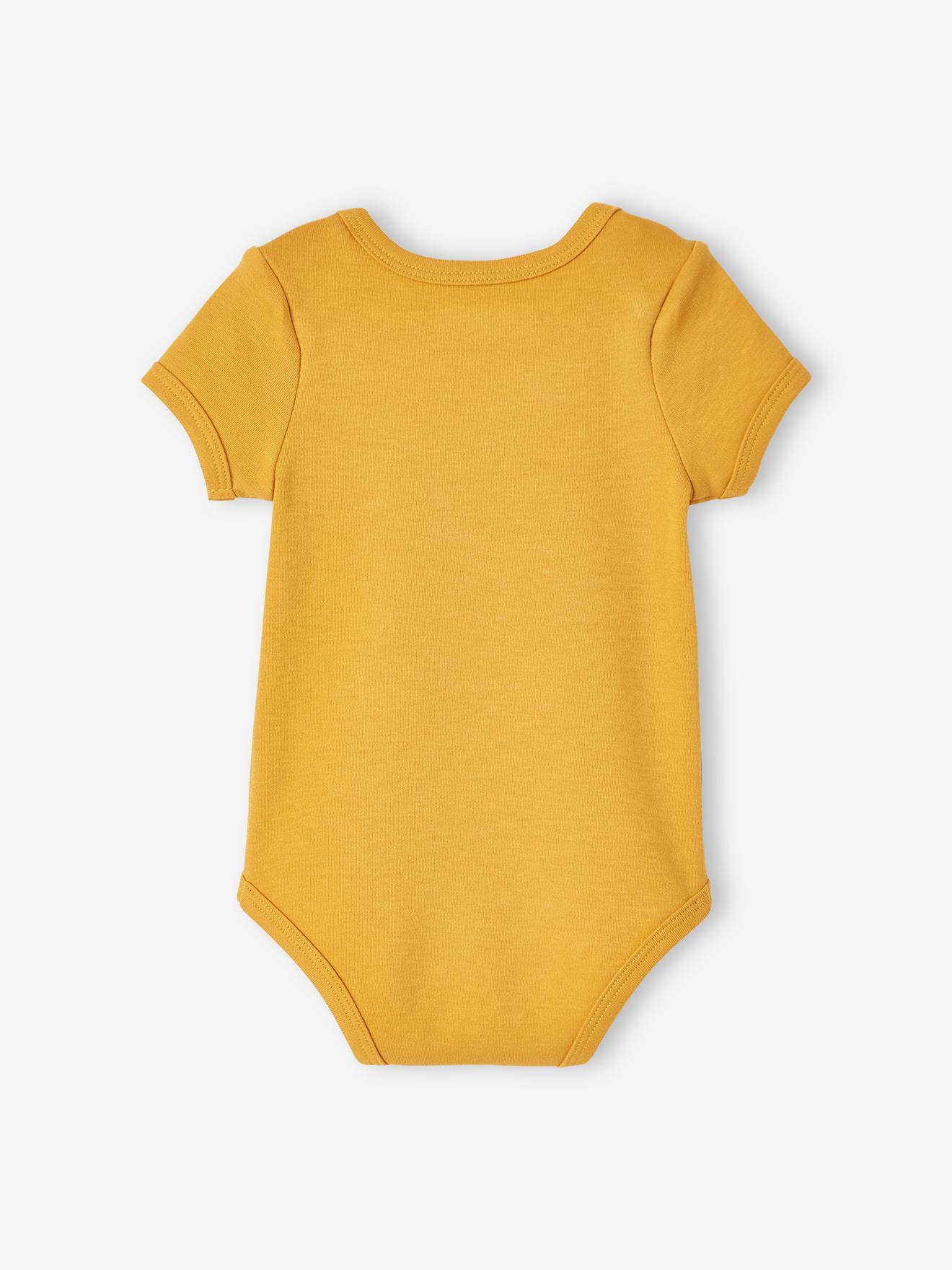 Lot de 7 bodies manches courtes ouverture US bébé BASICS lot bleu