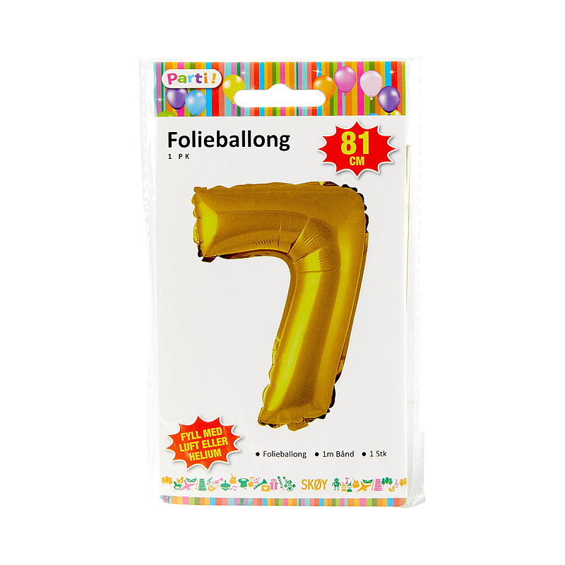 Giform Folieballong m/nummertall 7 1 stk h 81 cm