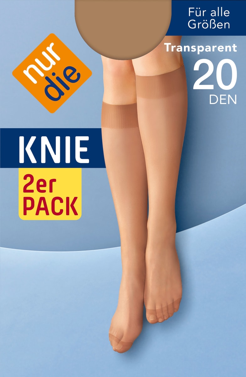 Kniestrümpfe transparent mandel onesize 20 DEN, 2 St