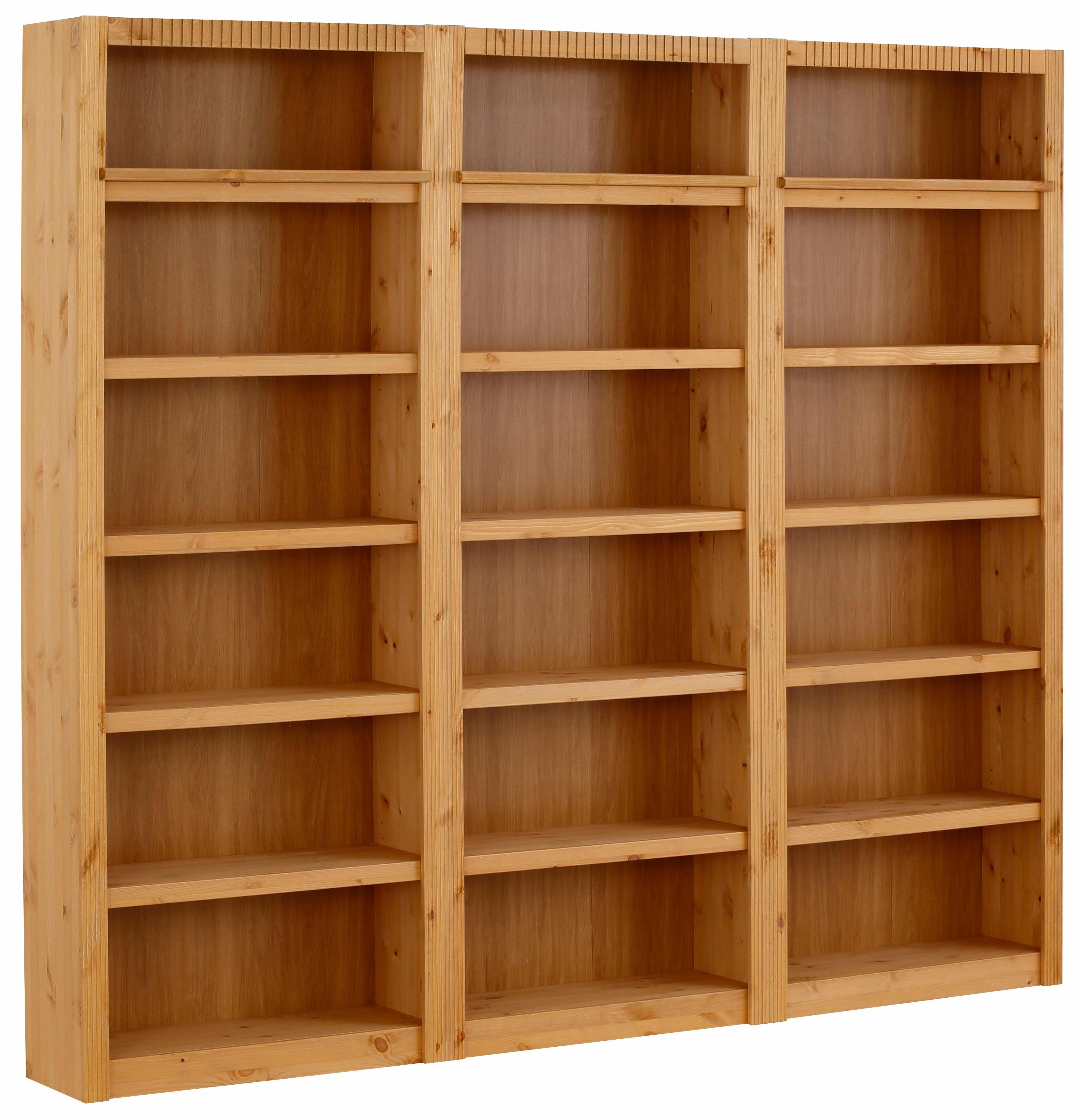 Home affaire Bücherwand Bergen, aus schönem massivem Kiefernholz, 3 tlg.