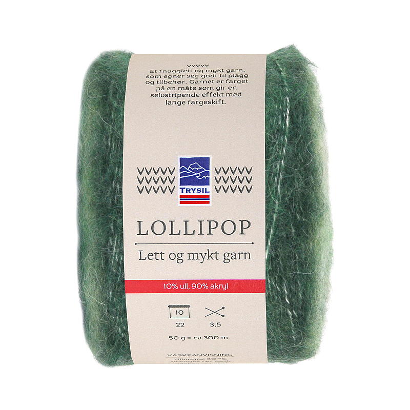 Garn Lollipop lys/mørk grønn gradert